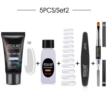 Rosalind Pure Color Poly Nail Gel Kit 5PCS/Set